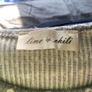 Lime & Chili Gray Striped Sweater